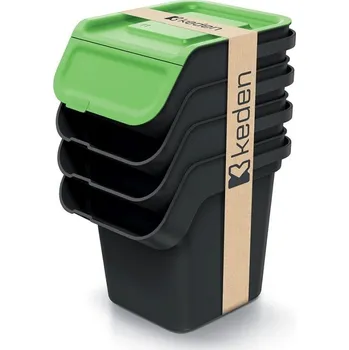 Odpadkový koš Sada 4 odpadkových košů KADDI s filtrem 4 x 20 L černá