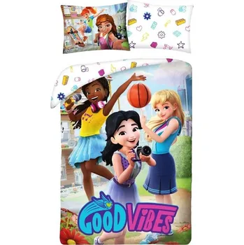 HALANTEX Povlečení Lego Friends Good Vibes Bavlna, 140/200, 70/90 cm