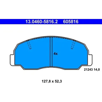 Brzdová destička Sada brzdových destiček, kotoučová brzda ATE 13.0460-5816.2