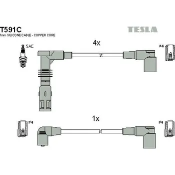 Zapalovací kabel Sada kabelů pro zapalování TESLA T591C