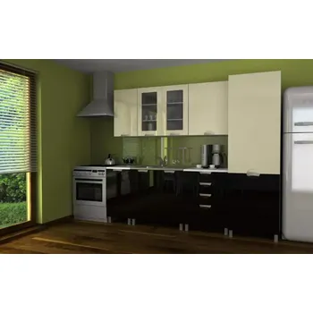 Kuchyňská linka Kuchyňská linka Simeon 240 - vanilka+černý lesk/RLG - doprava zdarma - SLEVA 3% s kodem radost25