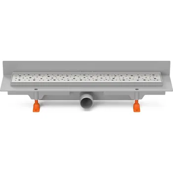 Podlahový linear. žlab ke stěně 350 mm,boční D40,square lesk