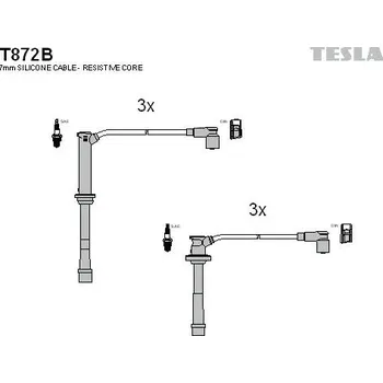Zapalovací kabel Sada kabelů pro zapalování TESLA T872B