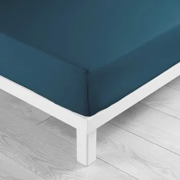 Prostěradlo Modré napínací bavlněné prostěradlo 180x200 cm Lina – douceur d'intérieur ID_1631368