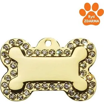 psí známka Psí známka IMARC Kost Glamor zlatá varianta S 28x18mm