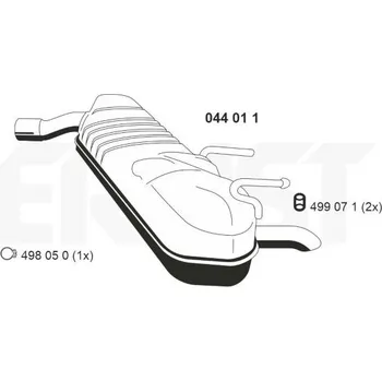 Tlumič výfuku Zadni tlumic vyfuku ERNST 044011