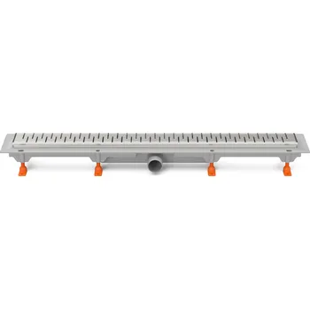 Podlahový linear. žlab 850 mm,boční D40,medium lesk s nerez. rámečkem