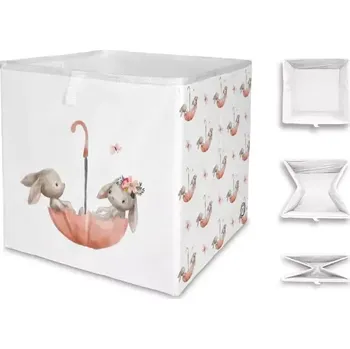 úložný prostor na hračky Úložná krabice Forest School-Bunnies in the Rain, 32x32 cm - SLEVA 3% s kodem radost25