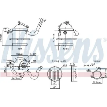 Váha vzduchu Chladic, recirkulace spalin NISSENS 989480