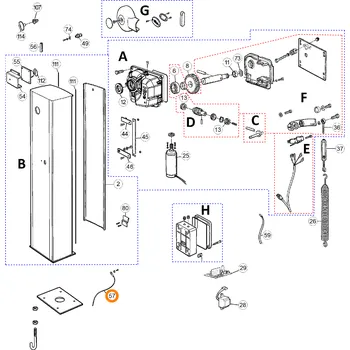 Pohon brány Nice CT0104.5320 zemnicí vodič krytu WIL