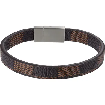 Náramek Free Style Kožený náramek pro muže MCBSS122BR hnědá 21 cm
