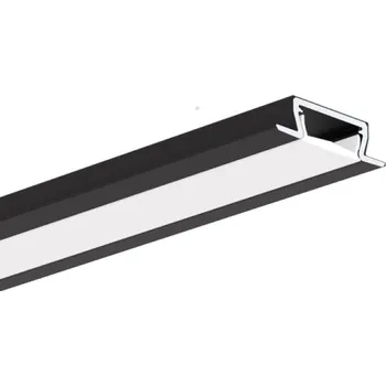 LED páska Ledshopik LED profil vestavný KLUS MICRO-NK černý - LED profil MICRO-NK černý - 1m