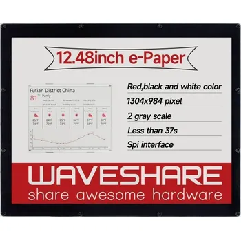 Monitor Waveshare 12,48" E-Paper displej, 1304 × 984, tříbarevný
