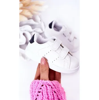 Dívčí tenisky Boto Dětské Tenisky Se Suchým Zipem Bíle-Tmavě Modré California Boto bílá | růžová 1615469