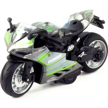 malá motorka Motocykl kovový Die Cast MY66 1:12 šedozelená