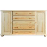 Velká dřevěná komoda DN164 borovice masiv - šířka 165 cm