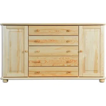Ložnice Velká dřevěná komoda DN164 borovice masiv - šířka 165 cm