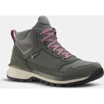 Pánské tenisky QUECHUA Dámské turistické kožené kotníkové boty NH 500 41 ZELENÁ|ŠEDÁ