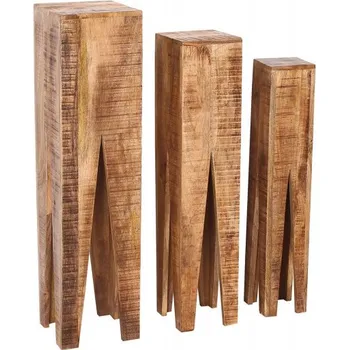 Hi-Fi stolek Dřevěný set 3 odkládacích stolků z manga Ingrid