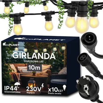 Dekorativní svítidlo Berge Zahradní girlanda 10m + 11x 1W LED žárovka