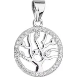 Stříbrný přívěsek se zirkony v bílé barvě strom života 14003.1