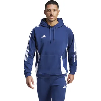 Pánská mikina Bavlněná mikina s kapucí Adidas Tiro 24 Hoodie tmavě modro bílá Velikost: 2XL