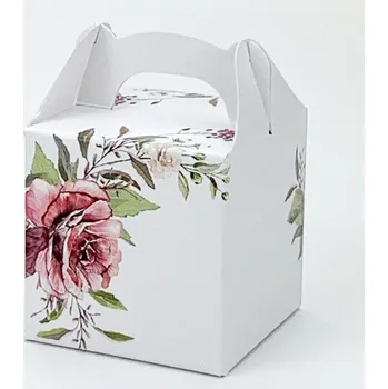 Svatební dekorace Goldpress Krabička bordó na svatební mandle 50x50x50mm 1ks