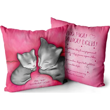 Dekorativní polštářek Polštář 40 x 40 cm - Pro mou milovanou dceru - věnování maminka