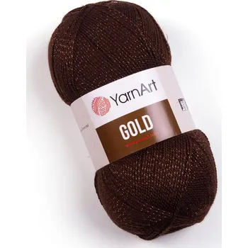 Příze Pletací příze YarnArt GOLD 9032 tmavě hnědá, efektní, 100g/400m