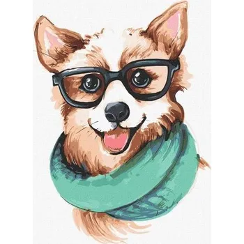 Set školních potřeb Malowanie po numerach - Stylowe corgi 30x40cm