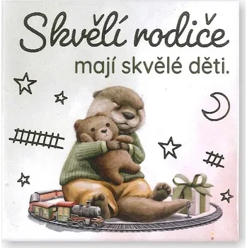Žertovný předmět Albi Magnetka s ražbou SKVĚLÍ RODIČE MAJÍ SKVĚLÉ DĚTI. MGR