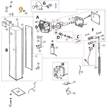 Pohon brány Nice CM-BL.1630 jazýček zámku pro HYKE, TUB a WIL