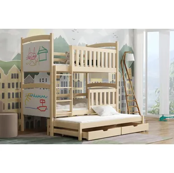 Postel Max-i Patrová postel s přistýlkou AKALI KIDBED FOUR + rošty Zvolte rozměr:: 80 x 180 cm, Zvolte barvu:: barva modrá + ŠUPLÍKY