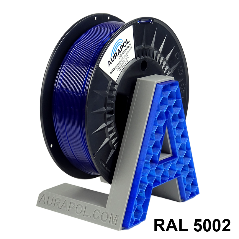 AURAPOL PET-G Filament Ultramarine Modrá Transparentní 1 kg 1,75 mm