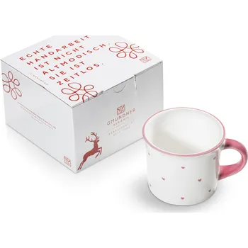 Gmundner Keramik Herzerl Rosa Hrnek na kávu 0,24 ltr. v dárkové krabičce