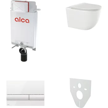 AKČNÍ SET 5v1 Alcadrain Alcamodul AM100/1000 + WC mísa INVENA TINOS