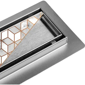 BPS-koupelny Sprchový odtokový žlab 2in1 DL02 HYD-2619 90 cm, satén