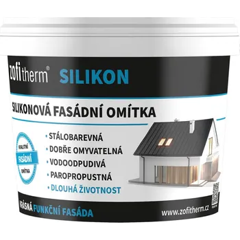 Omítka ZOFITHERM solution s.r.o. ZOFITHERM SILIKON Silikonová fasádní omítka, Hlazená - Zrno 1,5 mm, 25 kg
