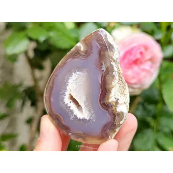 Přírodní kámen Achátová geoda s dutinkou 168g Brazílie