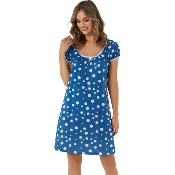 Dámská noční košile Dámská noční košile ITALIAN FASHION RABA krátký rukáv print modrá M 0