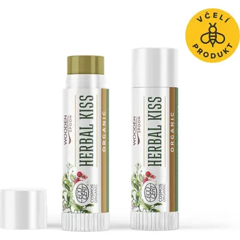 Péče o rty Wooden Spoon Balzám na rty Bylinkový polibek BIO (4,3 ml)