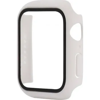 Pouzdro na mobilní telefon Ochranné pouzdro s tvrzeným sklem pro Apple Watch 40mm - bílé