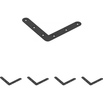 Walteco Spojovací plochý úhelník 95x95x16mm, černý Množství: 5 ks