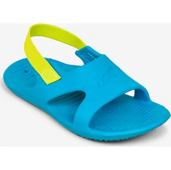 Pánské pantofle DECATHLON Dětské sandálky k bazénu Slap 100 Basic 29/30 MODRÁ|ZELENÁ|ŽLUTÁ