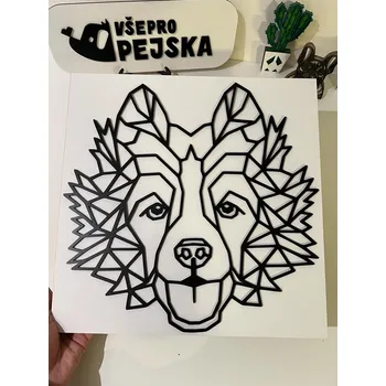 Vsepropejska Border kolie 10 dřevěná dekorace na zeď Rozměr (cm): 38 x 37