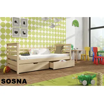 Dětská postel Postel EXO s úložným prostorem 90 x 200 cm masiv - VÍCE ODSTÍNŮ (Masivní dřevěná postel)