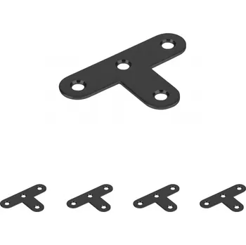 Nábytkové kování Walteco Spojovací plech T 40x60x15mm, černý Množství: 5 ks