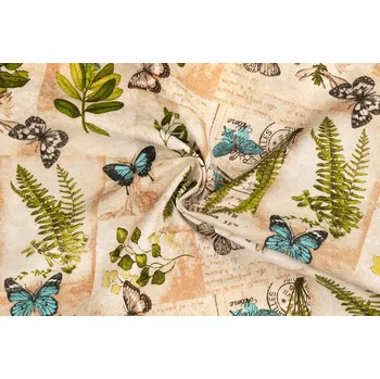 Bavlna režná motýli a rostliny