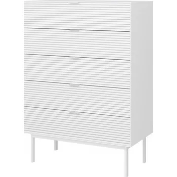 Komoda Komoda Sean 5S široká bílá/masiv bílá