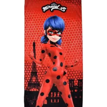 Carbotex Miraculous Ladybug Paris BRM200159 plážová osuška červená 70x140